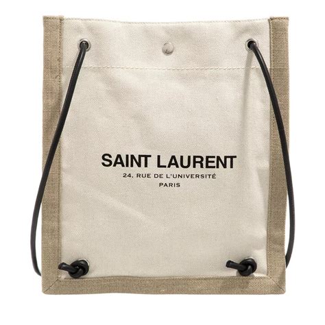 Saint Laurent Universite Flat Crossbody Bag In Canvas